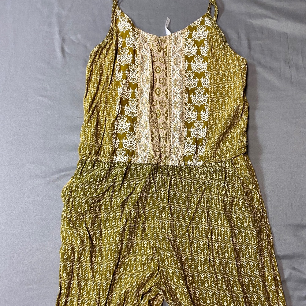 Olive patterned jumpsuit